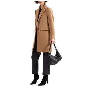 M. Martin New York Camel Wool Blend Button Front Coat, Size S, Made in USA